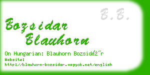 bozsidar blauhorn business card